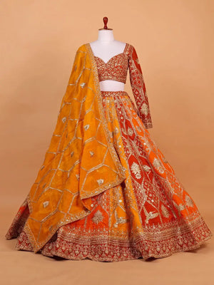Fox Georgette Heavy Embroidered Lehenga Set with Dupatta