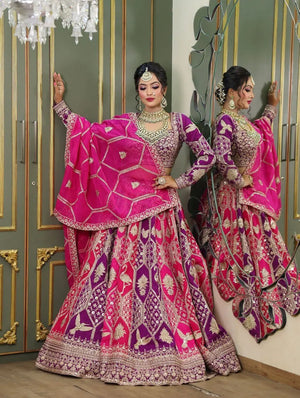 Fox Georgette Heavy Embroidered Lehenga Set with Dupatta