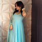 Fox Georgette Mirror Work Gown Set with Dupatta
