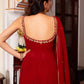 Fox Georgette Mirror Work Kurta Set with Palazzo & Dupatta – Hand Embroidery Detailing
