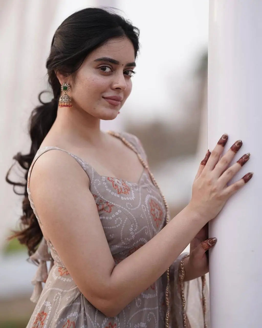 Fox Georgette Silk Digital Print Gown Set with Dupatta