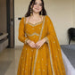 Fox Georgette Umbrella Gown Set with Embroidered Dupatta for Festive and Party Wear