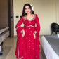 Fox Georgette Umbrella Gown Set with Embroidered Dupatta for Festive and Party Wear