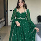 Fox Georgette Umbrella Gown Set with Embroidered Dupatta for Festive and Party Wear