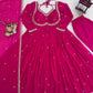 Fox Georgette Umbrella Gown Set with Embroidered Dupatta for Festive and Party Wear