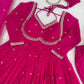 Fox Georgette Umbrella Gown Set with Embroidered Dupatta for Festive and Party Wear