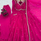 Fox Georgette Umbrella Gown Set with Embroidered Dupatta for Festive and Party Wear