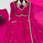 Fox Georgette Umbrella Gown Set with Embroidered Dupatta for Festive and Party Wear