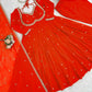 Fox Georgette Umbrella Gown Set with Embroidered Dupatta for Festive and Party Wear