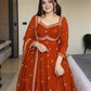Fox Georgette Umbrella Gown Set with Embroidered Dupatta for Festive and Party Wear