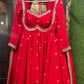 Fox Georgette Umbrella Gown Set with Embroidered Dupatta for Festive and Party Wear