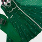 Fox Georgette Umbrella Gown Set with Embroidered Dupatta for Festive and Party Wear