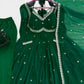 Fox Georgette Umbrella Gown Set with Embroidered Dupatta for Festive and Party Wear