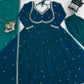 Fox Georgette Umbrella Gown Set with Embroidered Dupatta for Festive and Party Wear
