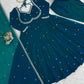 Fox Georgette Umbrella Gown Set with Embroidered Dupatta for Festive and Party Wear