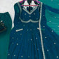 Fox Georgette Umbrella Gown Set with Embroidered Dupatta for Festive and Party Wear