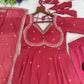 Fox Georgette Umbrella Gown Set with Embroidered Dupatta for Festive and Party Wear