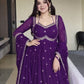 Fox Georgette Umbrella Gown Set with Embroidered Dupatta for Festive and Party Wear