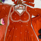 Fox Georgette Umbrella Gown Set with Embroidered Dupatta for Festive and Party Wear