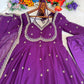 Fox Georgette Umbrella Gown Set with Embroidered Dupatta for Festive and Party Wear