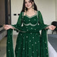 Fox Georgette Umbrella Gown Set with Embroidered Dupatta for Festive and Party Wear