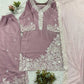 French Crepe Embroidered Palazzo Kurta Set