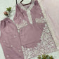 French Crepe Embroidered Palazzo Kurta Set