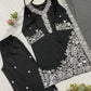 French Crepe Embroidered Palazzo Kurta Set