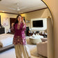 French Crepe Floral Embroidered Sharara Set