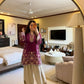 French Crepe Floral Embroidered Sharara Set