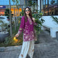 French Crepe Floral Embroidered Sharara Set