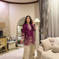 French Crepe Floral Embroidered Sharara Set