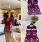 French Crepe Floral Embroidered Sharara Set