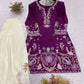 French Crepe Floral Embroidered Sharara Set