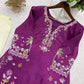 French Crepe Floral Embroidered Sharara Set