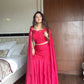 French Crepe Layered Lehenga Set with Cape Style Dupatta for Wedding and Party Wear