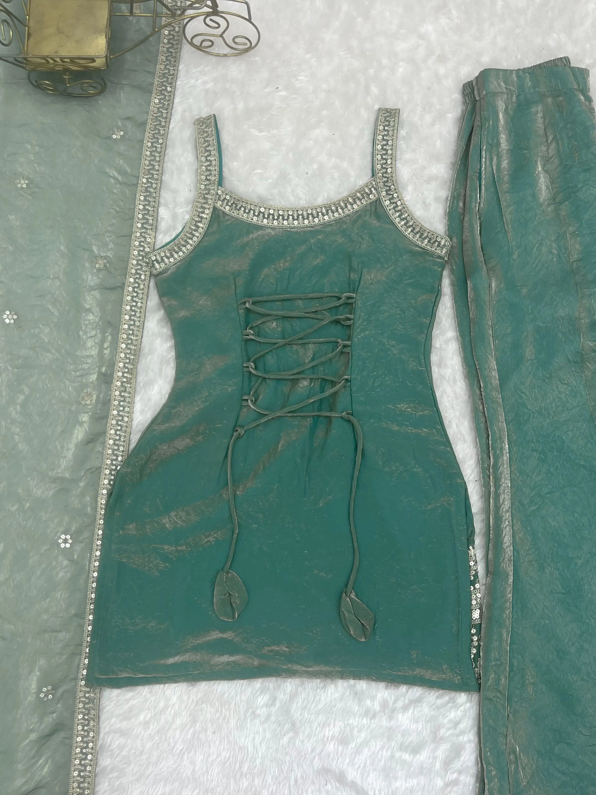 Frendy Silk Dori Zari Sharara Bell Bottom Set
