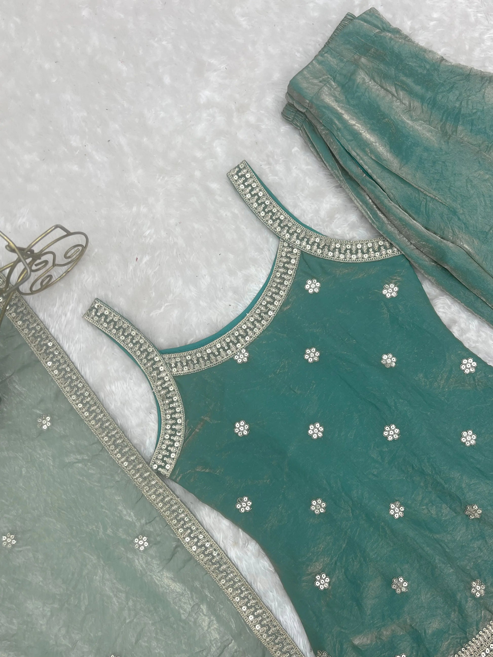 Frendy Silk Dori Zari Sharara Bell Bottom Set