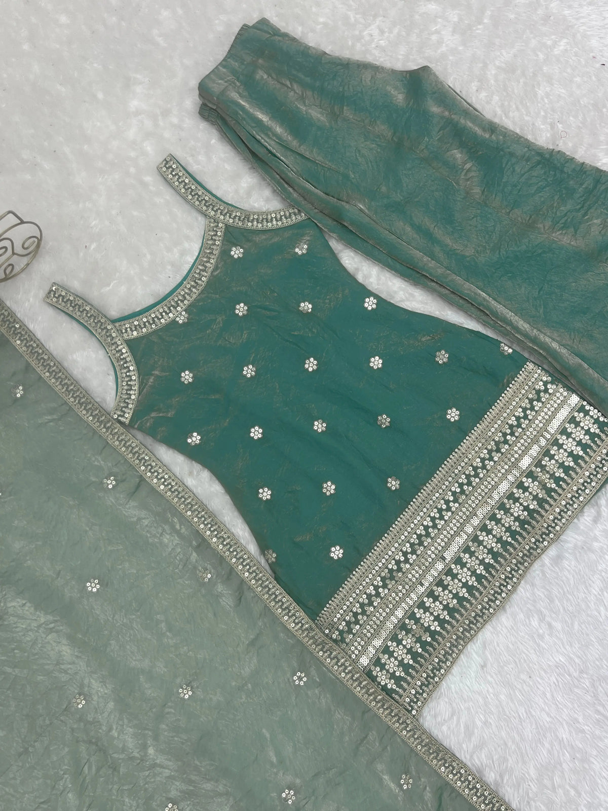 Frendy Silk Dori Zari Sharara Bell Bottom Set