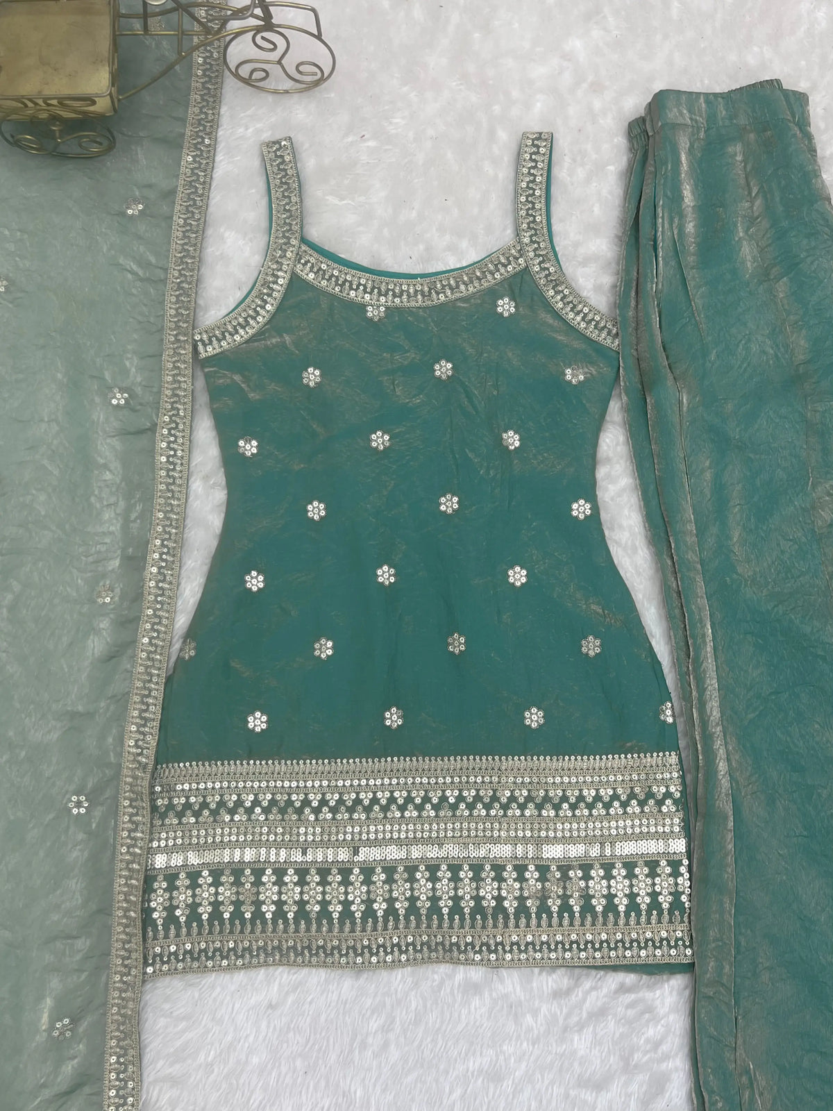 Frendy Silk Dori Zari Sharara Bell Bottom Set