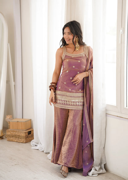 Frendy Silk Dori Zari Sharara Bell Bottom Set