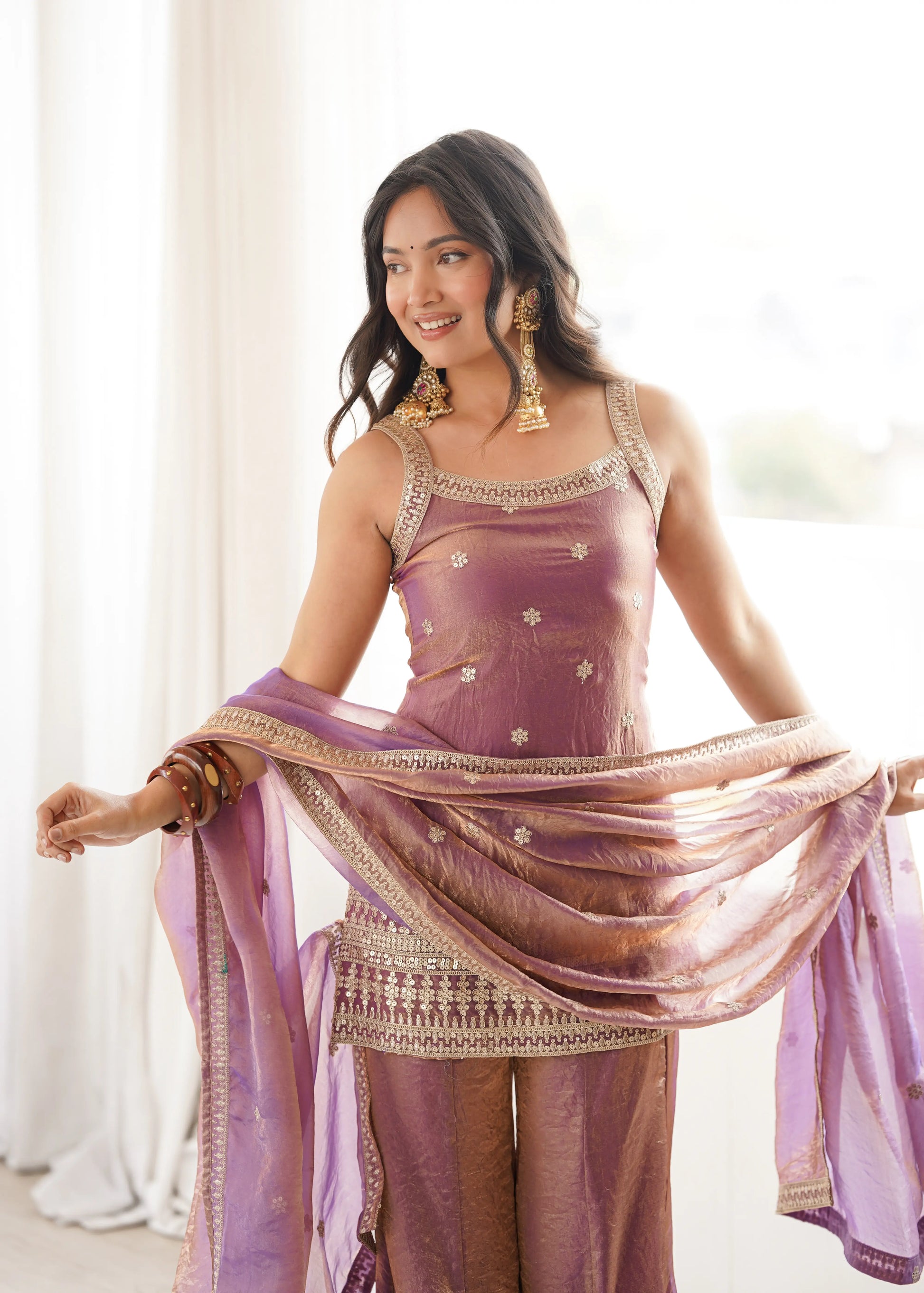 Frendy Silk Dori Zari Sharara Bell Bottom Set
