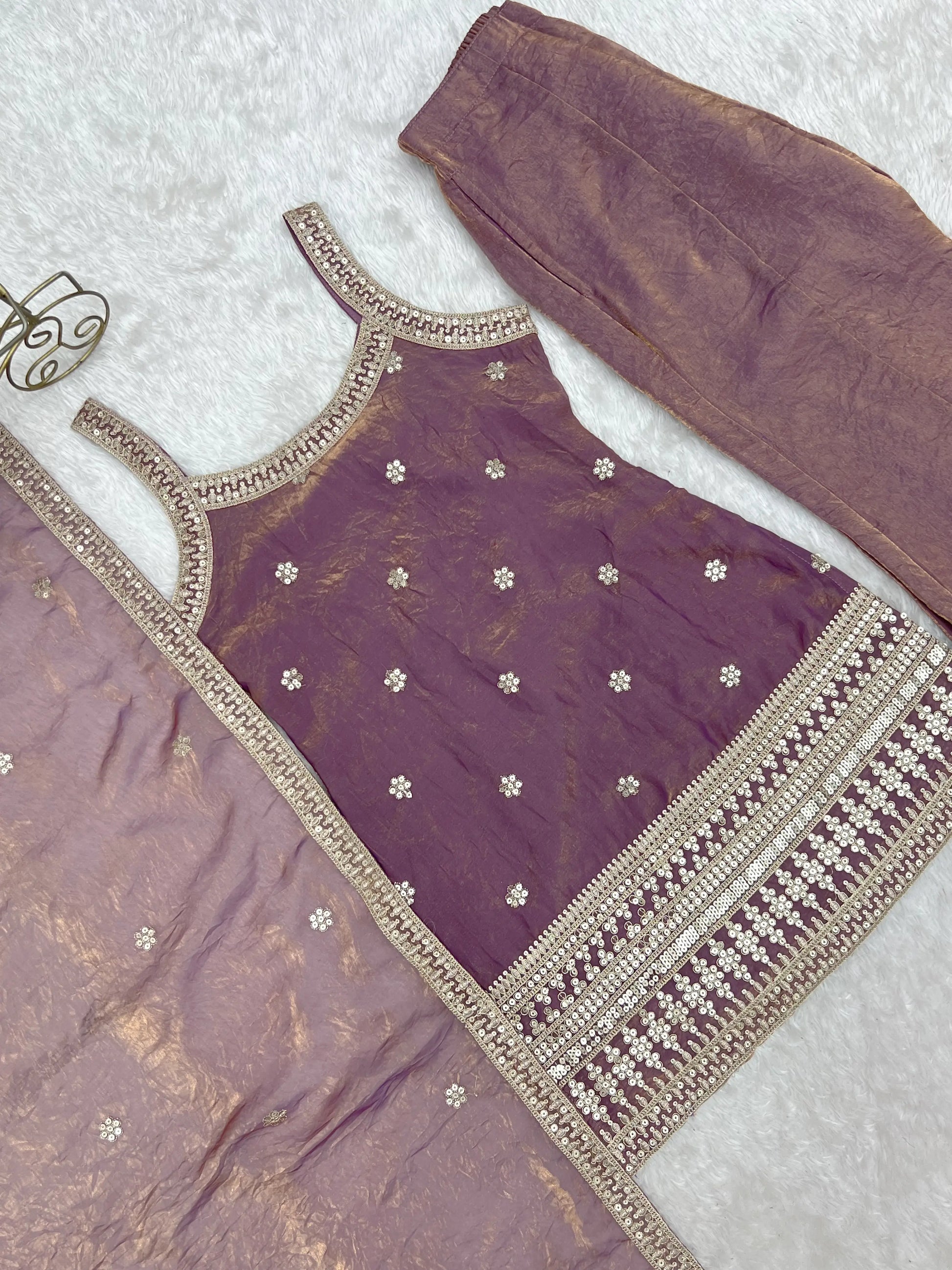 Frendy Silk Dori Zari Sharara Bell Bottom Set