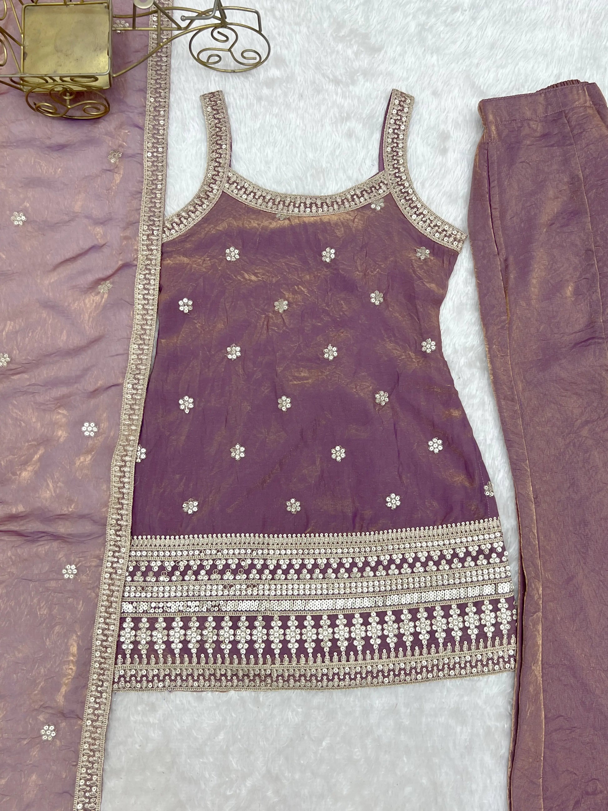 Frendy Silk Dori Zari Sharara Bell Bottom Set