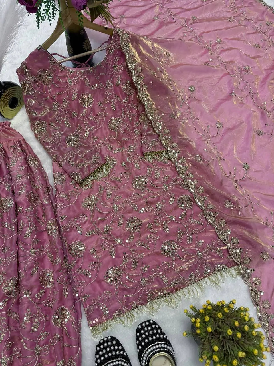 Frendy Silk Embroidered Patiala Suit Set