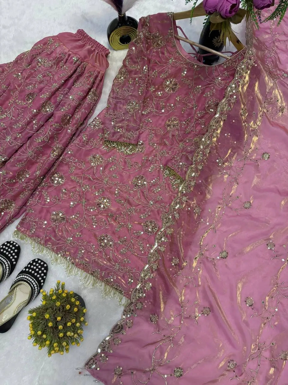 Frendy Silk Embroidered Patiala Suit Set