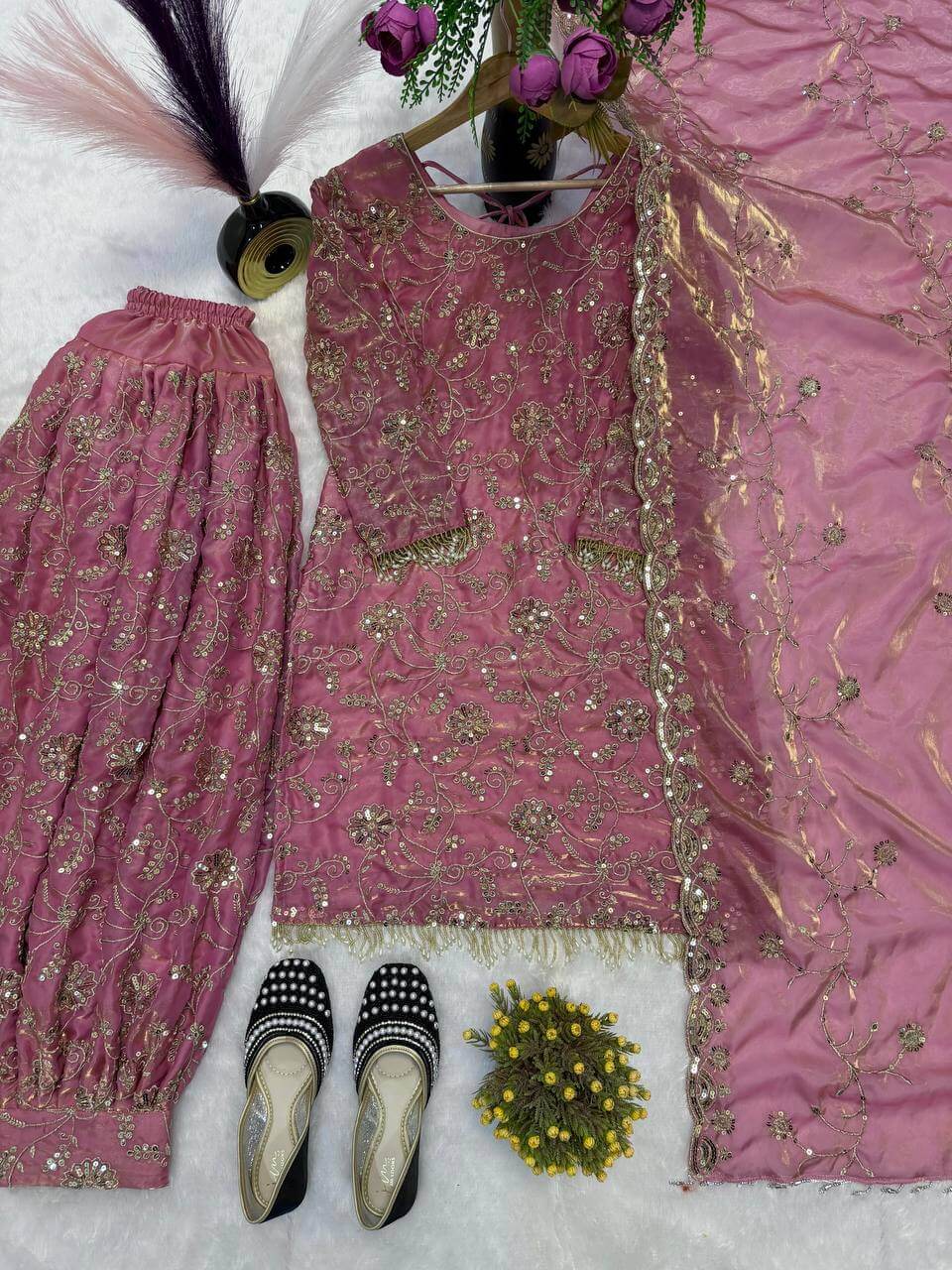 Frendy Silk Embroidered Patiala Suit Set