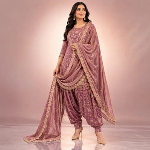 Frendy Silk Embroidered Patiala Suit Set