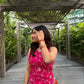 Fuchsia Floral Halter Sharara Set
