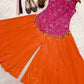 Fuchsia Floral Halter Sharara Set